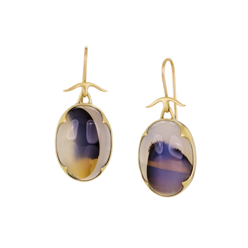 Gabriella Kiss Oval Milky Agate Earrings | Quadrum Gallery