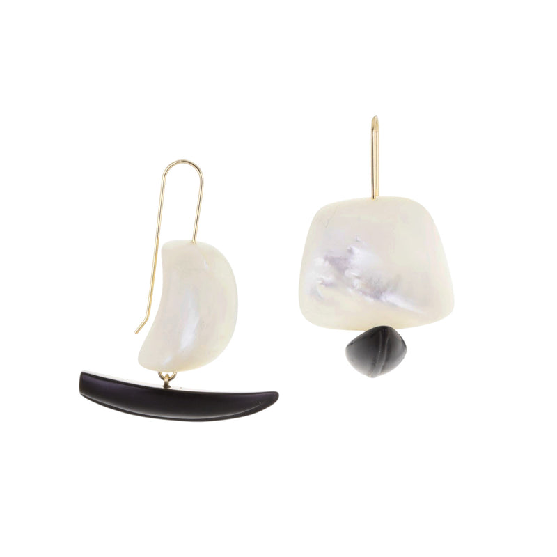 Gabriella Kiss White and Black Ghost Ship Earrings | Quadrum Gallery