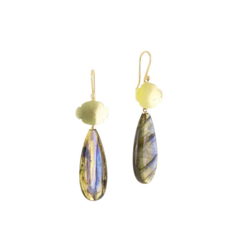 Gabriella Kiss Small Scallop with Labradorite Drop Earrings | Quadrum Gallery