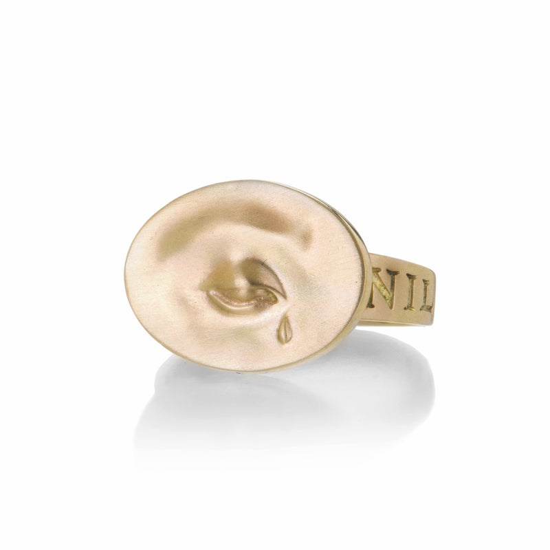 Gabriella Kiss 10k Eye With Tear Love Token Ring | Quadrum Gallery