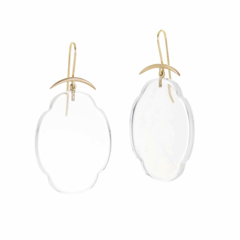 Gabriella Kiss 14k Crystal Scallop Earrings | Quadrum Gallery
