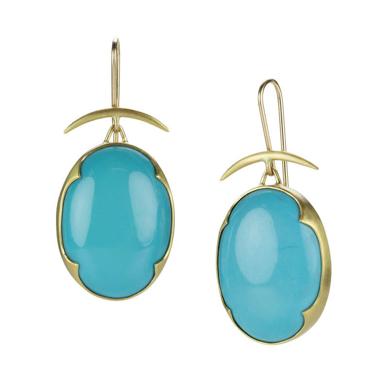 Gabriella Kiss 18k and Silver Oval Turquoise Earrings | Quadrum Gallery
