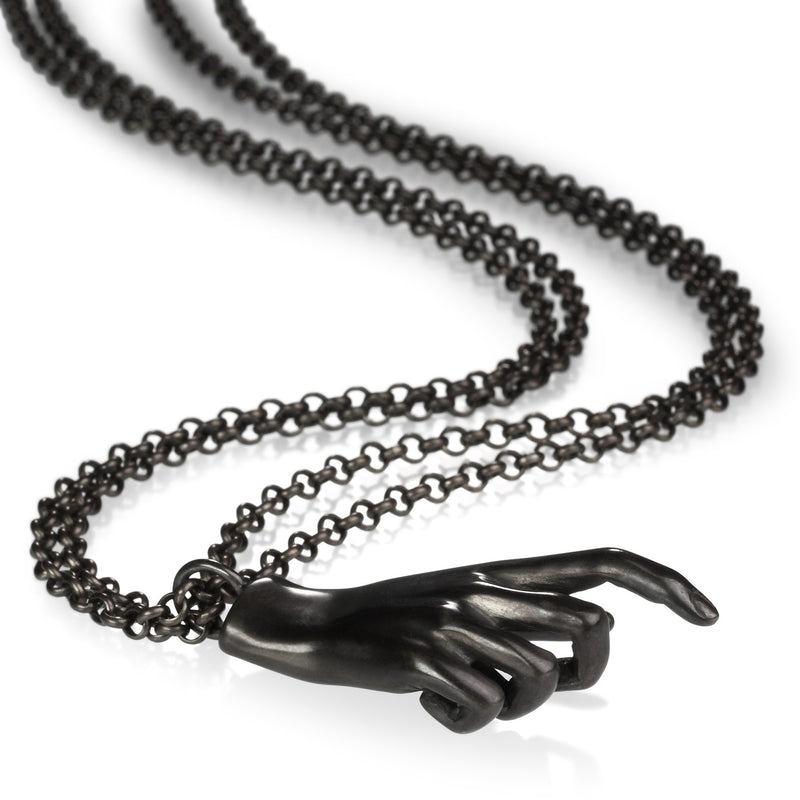 Gabriella Kiss Oxidized Bronze Pope's Hand Chain Necklace | Quadrum Gallery