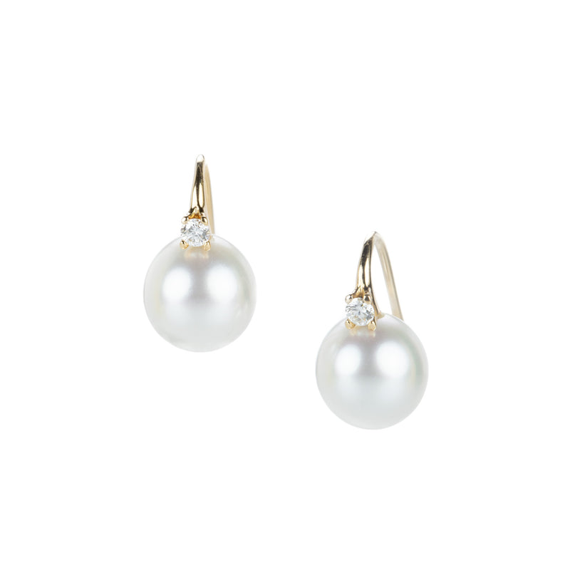 Gellner Diamond and White South Sea Pearl Drop Earrings | Quadrum Gallery