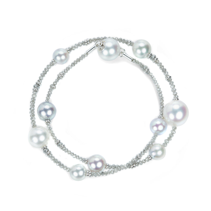 Gellner Gray Diamond and Akoya Pearl Double Wrap Bracelet | Quadrum Gallery