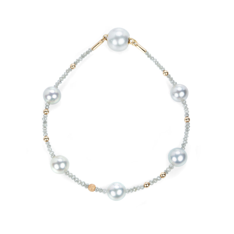 Gellner Rose Gold Diamond and Pearl Bracelet  | Quadrum Gallery