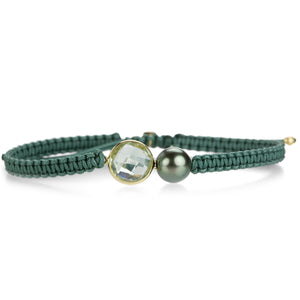 Gellner Green Amethyst and Pearl Macrame Bracelet | Quadrum Gallery