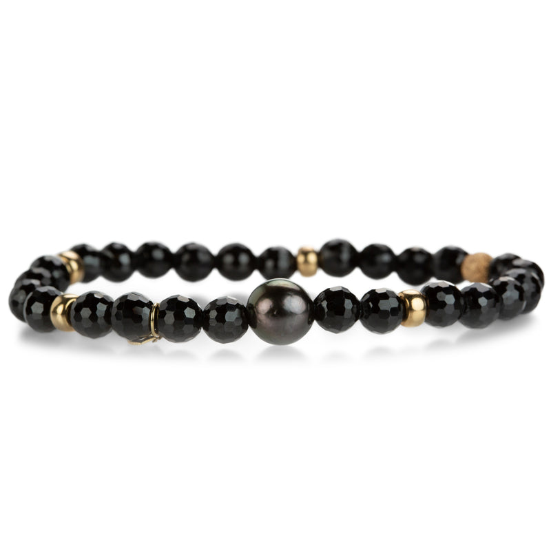 Gellner Spinel and Tahitian Pearl Stretch Bracelet | Quadrum Gallery