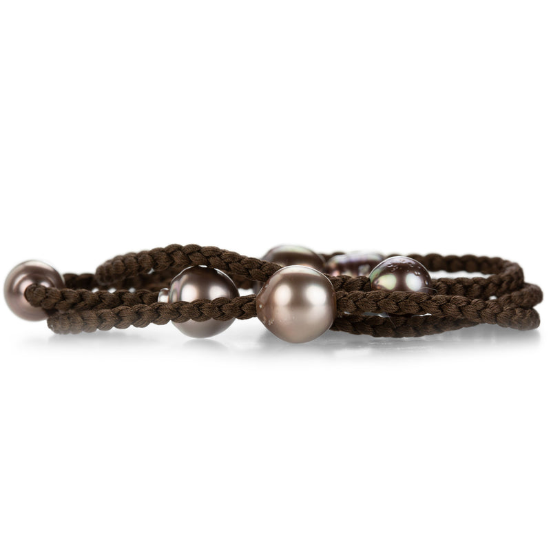 Gellner Brown Wrap Bracelet with Tahitian Pearls | Quadrum Gallery