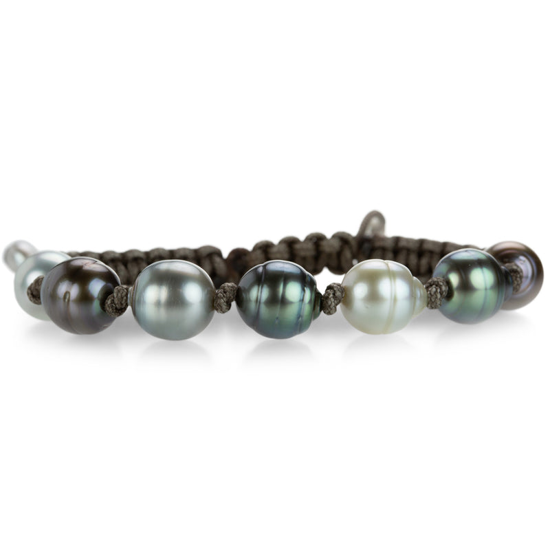 Gellner Fijian Keshi Pearl Brown Cord Bracelet  | Quadrum Gallery