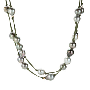 Gellner Long Tahitian Pearl Olive Cord Necklace | Quadrum Gallery