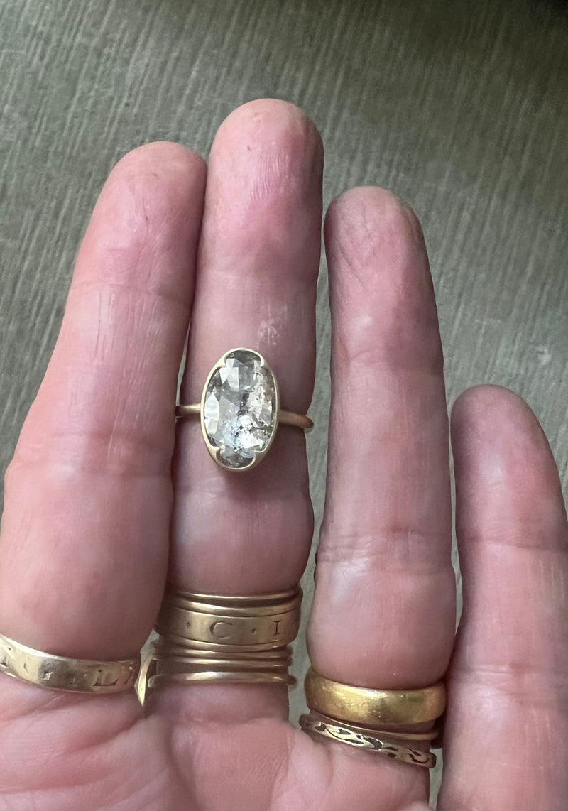 Gabriella Kiss - Oval Salt & Pepper Diamond Ring