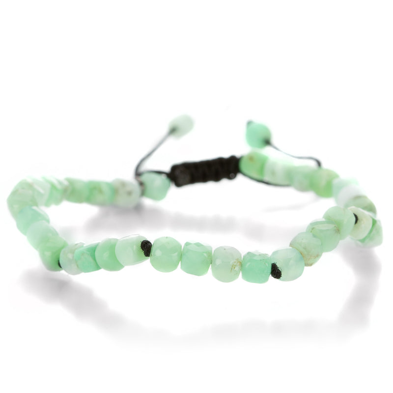 Joseph Brooks 4mm Faceted Chrysoprase Cube Bracelet | Quadrum Gallery
