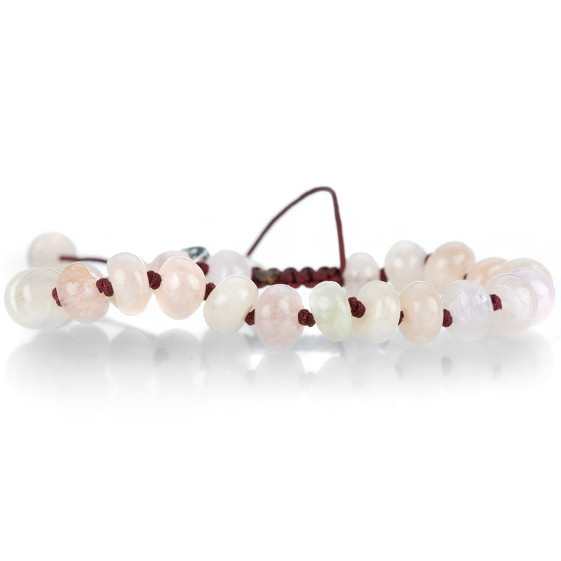 Joseph Brooks 8mm Smooth Morganite Macrame Bracelet | Quadrum Gallery