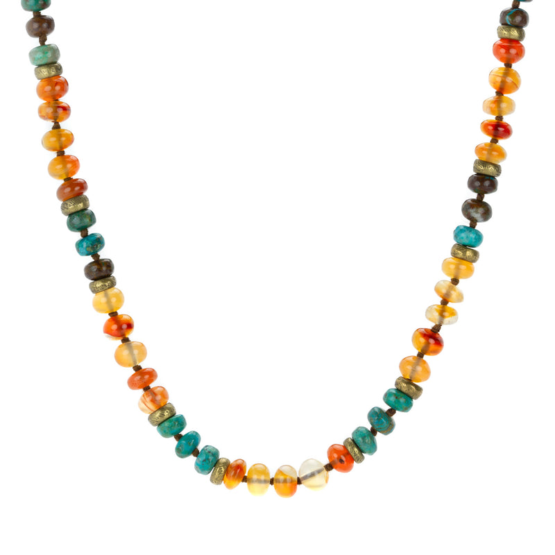 Joseph Brooks Carnelian and Chrysocolla Necklace - 18" | Quadrum Gallery