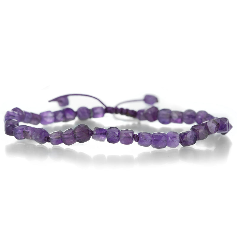 Joseph Brooks 4mm Faceted Amethyst Cube Bead Bracelet | Quadrum Gallery