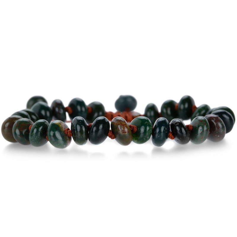 Joseph Brooks 8mm Smooth Bloodstone Macrame Bracelet | Quadrum Gallery