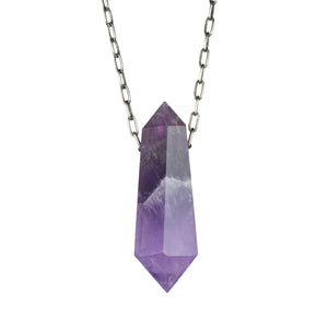 Joseph Brooks Large Amethyst Quartz Crystal Pendant Necklace | Quadrum Gallery