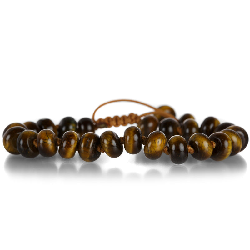 Joseph Brooks Smooth 8mm Gold Tiger's Eye Bracelet | Quadrum Gallery