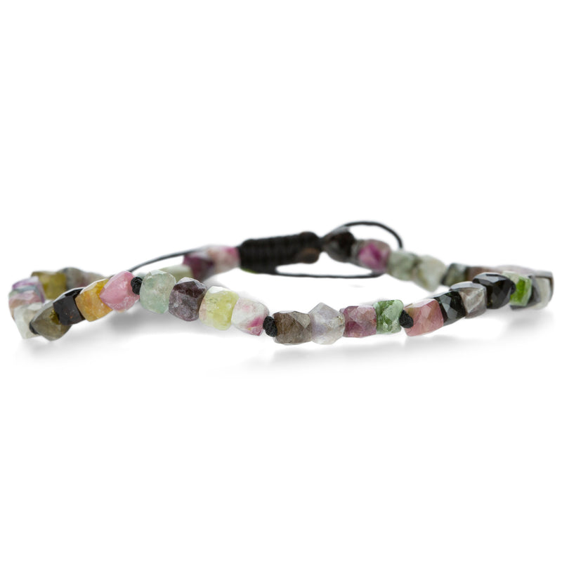 Joseph Brooks Multicolored 4mm Faceted Tourmaline Cube Bracelet | Quadrum Gallery