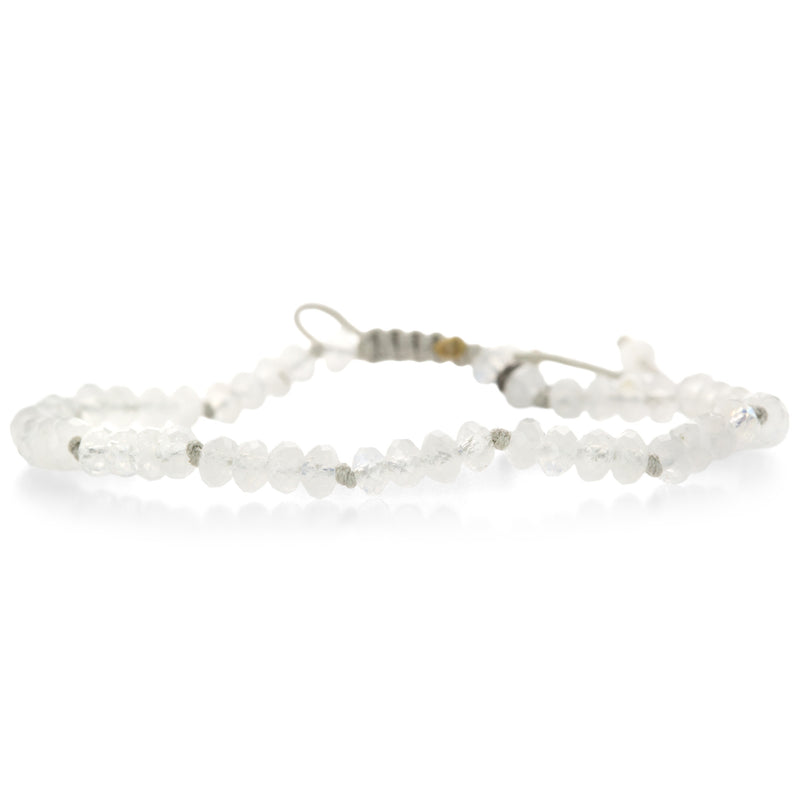 Joseph Brooks 4mm Faceted Moonstone Rondelle Macrame Bracelet | Quadrum Gallery