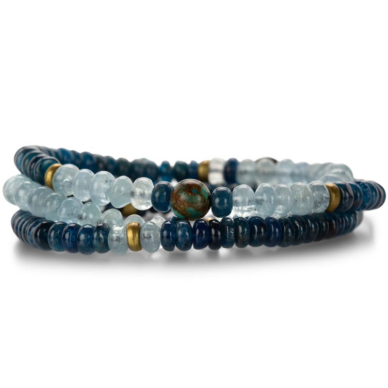 Joseph Brooks Mixed Blue Gemstone Wrap Bracelet | Quadrum Gallery