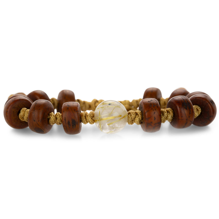 Joseph Brooks Tibetan Bodhi Seed Bracelet with Quartz Bead | Quadrum Gallery