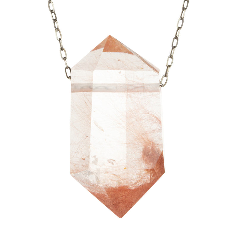Joseph Brooks Gold Rutile Quartz Crystal Point Pendant Necklace | Quadrum Gallery