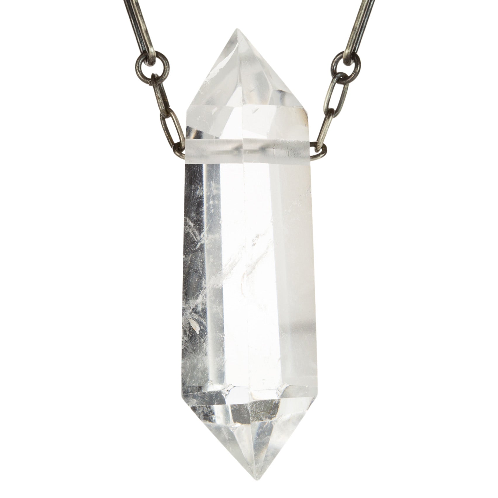 Joseph Brooks Large Clear Quartz Pendant Necklace | Quadrum