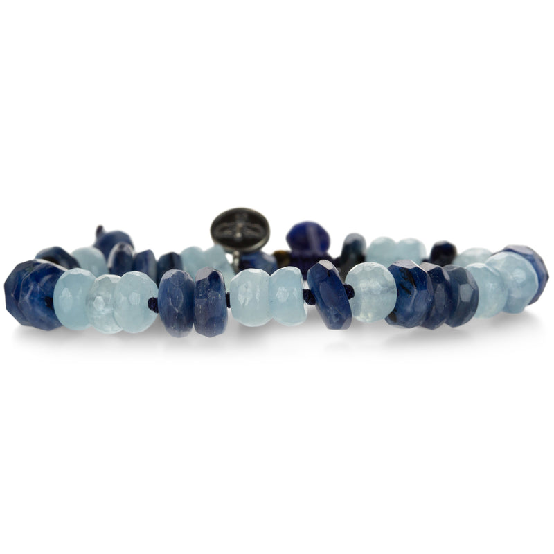 Joseph Brooks 8mm Faceted Aquamarine and Kyanite Bracelet | Quadrum Gallery