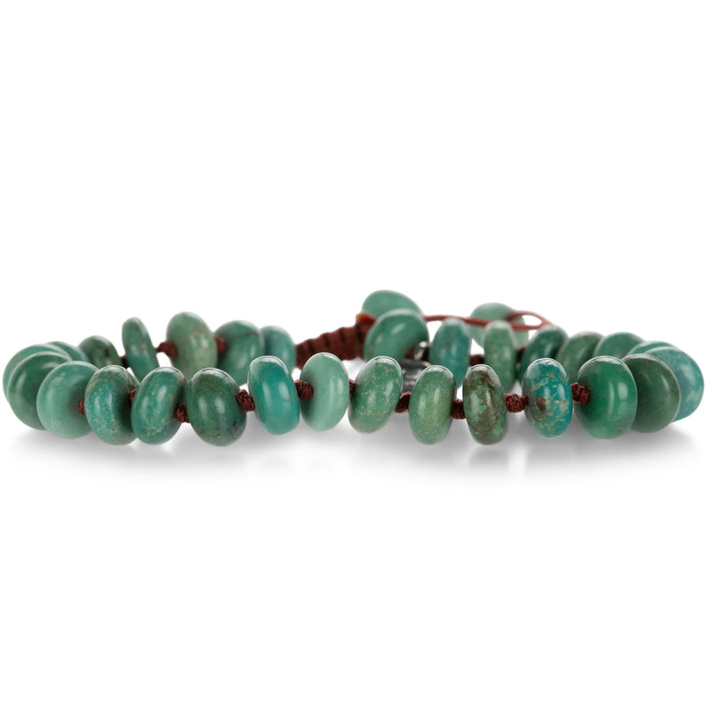 Joseph Brooks Smooth 8mm Green Blue Arizona Turquoise Bracelet  | Quadrum Gallery