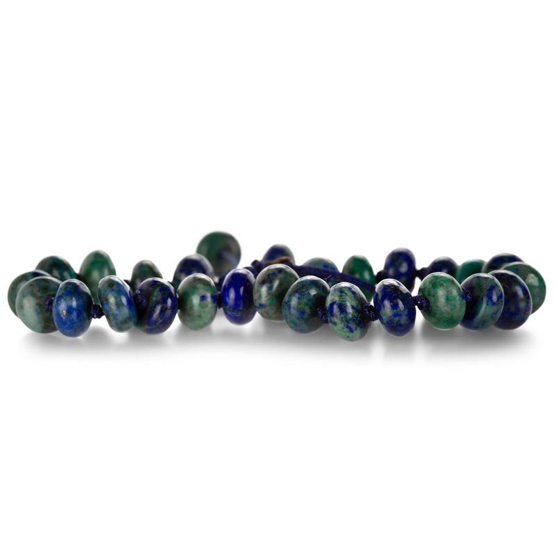 Joseph Brooks 8mm Smooth Azurite & Chrysocolla Bead Bracelet | Quadrum Gallery