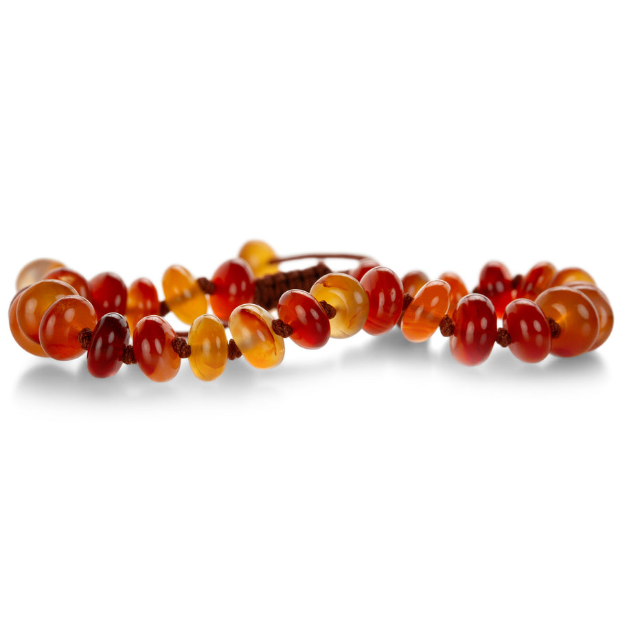 Joseph Brooks Smooth 8mm Carnelian Rondelle Bead Bracelet | Quadrum Gallery