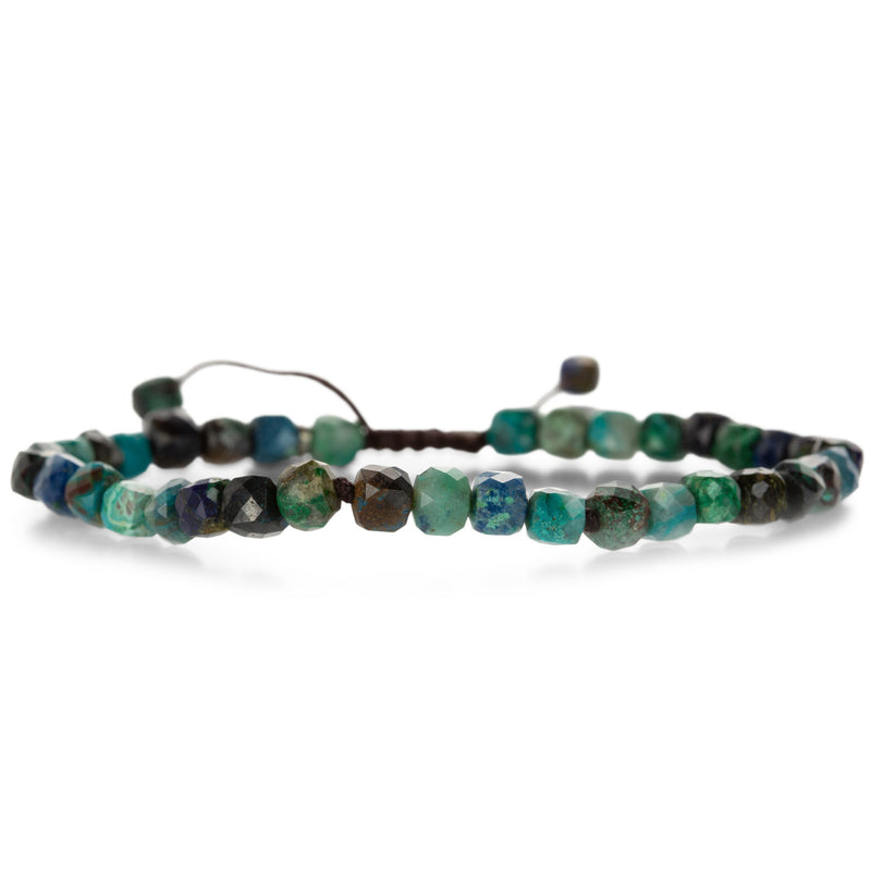 Joseph Brooks 4mm Faceted Cube Chrysocolla Bead Bracelet  | Quadrum Gallery