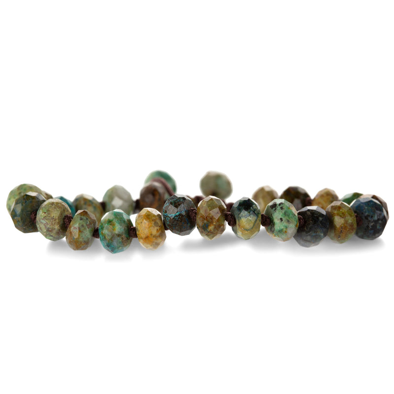 Joseph Brooks 8mm Rough Faceted Chrysocolla Bead Bracelet | Quadrum Gallery