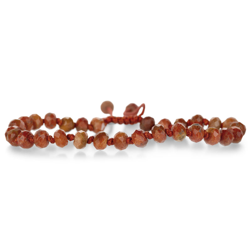 Joseph Brooks Faceted 6mm Fire Jasper Rondelle Beaded Bracelet | Quadrum Gallery