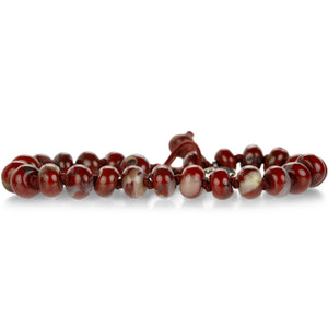 Joseph Brooks Smooth 8mm Red Jasper Bead Bracelet | Quadrum Gallery