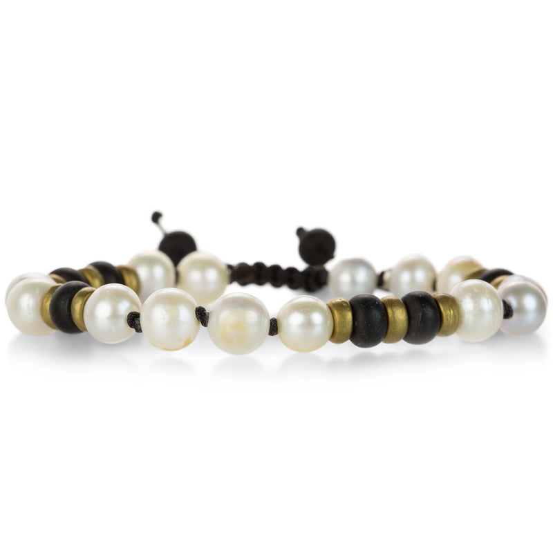 Joseph Brooks Pearl & Black Onyx Beaded Bracelet | Quadrum Gallery