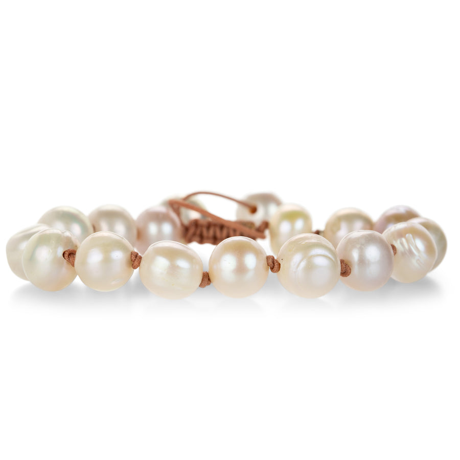 Joseph Brooks 9mm Pearl Macrame Beaded Bracelet | Quadrum Gallery