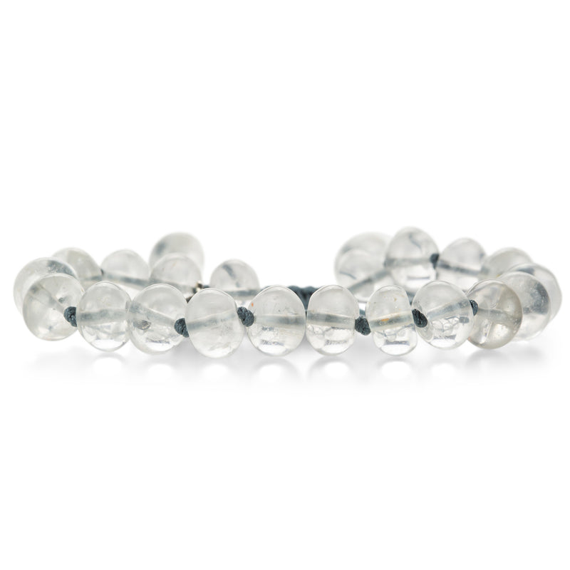 Joseph Brooks 8mm Smooth Clear Quartz Beaded Macrame Bracelet | Quadrum Gallery