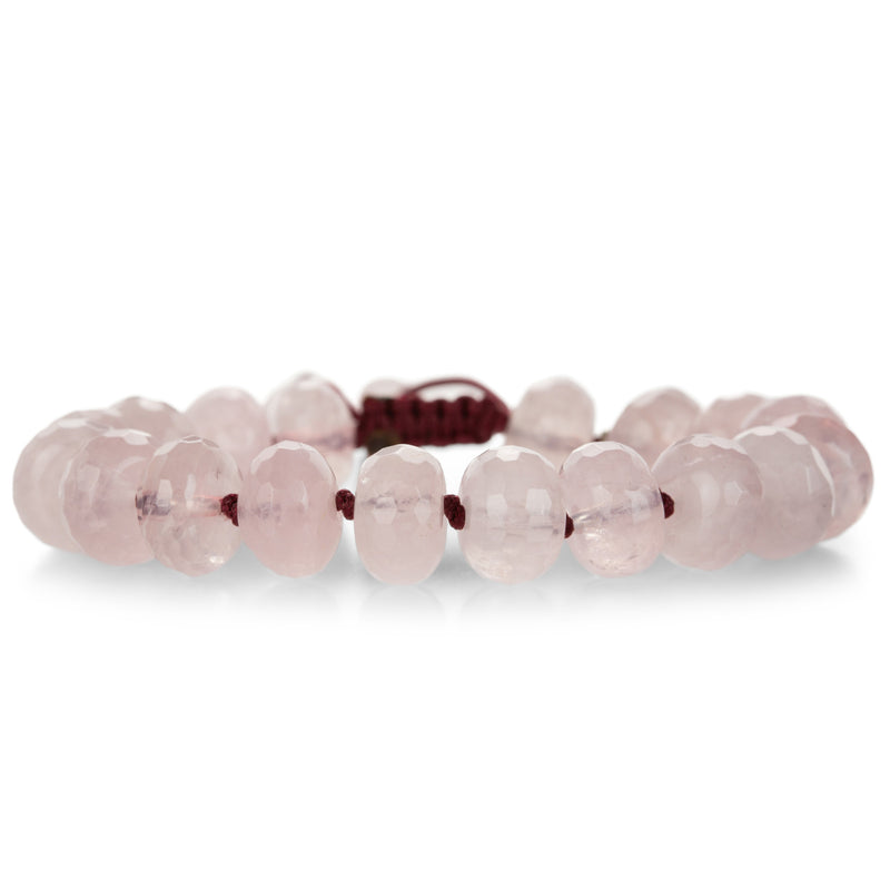 Joseph Brooks 12mm Faceted Rose Quartz Beaded Bracelet | Quadrum Gallery