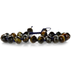 Joseph Brooks 8mm Blue Tiger's Eye Faceted Bead Bracelet | Quadrum Gallery