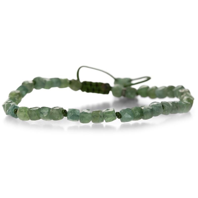 Joseph Brooks 4mm Faceted Cube Green Tourmaline Bead Bracelet | Quadrum Gallery