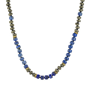 Joseph Brooks 18" Lapis, Onyx and Pyrite Necklace | Quadrum Gallery