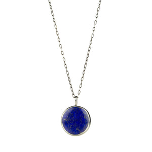 Joseph Brooks Small Round Lapis Pendant Necklace | Quadrum Gallery