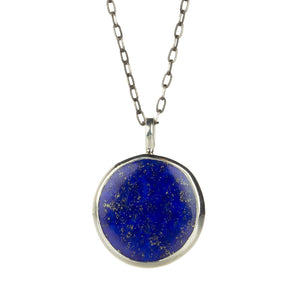 Joseph Brooks Small Round Lapis Pendant Necklace | Quadrum Gallery