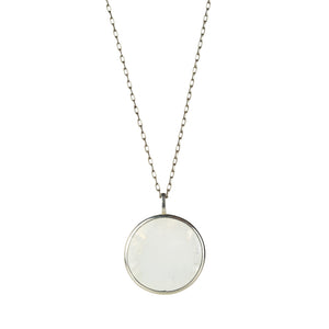 Joseph Brooks Round White Moonstone Pendant Necklace | Quadrum Gallery