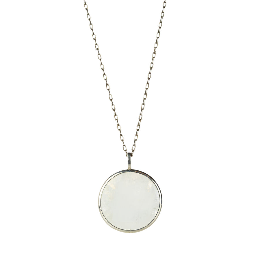 Joseph Brooks Round White Moonstone Pendant Necklace | Quadrum Gallery