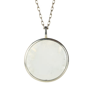 Joseph Brooks Round White Moonstone Pendant Necklace | Quadrum Gallery