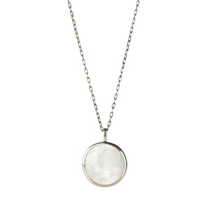 Joseph Brooks Small Round Moonstone Pendant Necklace | Quadrum Gallery